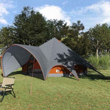 vidaXL Teepee Tent voor 7 Personen 7-persoons Grijs en, Verzenden, Nieuw