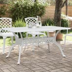 vidaXL Tuintafel 150x90x72 cm gietaluminium wit, Tuin en Terras, Tuintafels, Verzenden, Nieuw