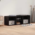 vidaXL Schoenenbank Zwart Eiken 102 x 35 x 35 cm Bewerkt, Huis en Inrichting, Kasten | Schoenenkasten, Verzenden, Nieuw