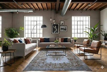 blauwgrijze vintage - Vloerkleed - 280 cm - 175 cm -, Huis en Inrichting, Nieuw