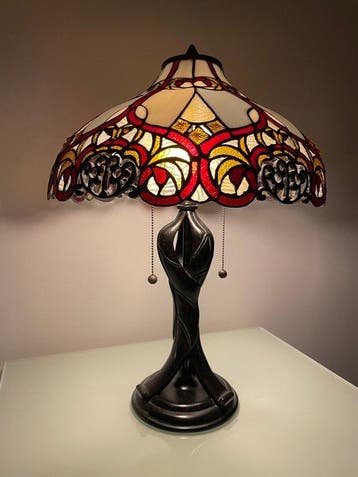 Tafellamp - Glas, Lood - Tiffany-stijl Art Nouveau, Antiek en Kunst