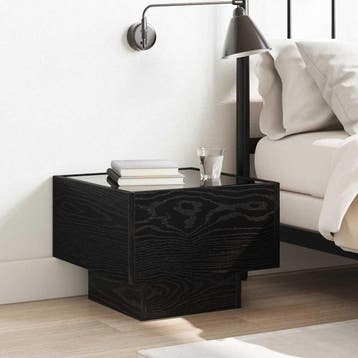 vidaXL Salontafel Zwart Eiken 40 x 40 x 30 cm Bewerkt hout, Verzenden, Nieuw