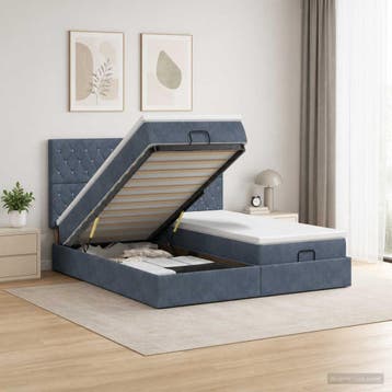 vidaXL Ottoman bed met matras met hoofdeinde 2 st, Verzenden, Nieuw