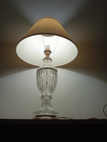 Lampe de table - Cristal, Laiton - Lampe vintage