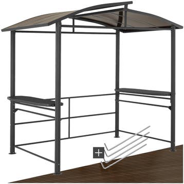 Barbecue-overkapping Asado 2,4x1,5x2,34m - grijs, Tuin en Terras, Verzenden, Nieuw