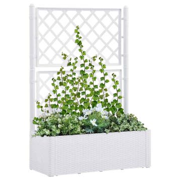 vidaXL Plantenbak hoog met latwerk en zelfbewateringssysteem, Tuin en Terras, Verzenden, Nieuw