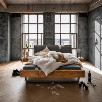 TPT Möbel Jorund Massief Eiken Balkenbed met Bedlades - 200, Maison & Meubles