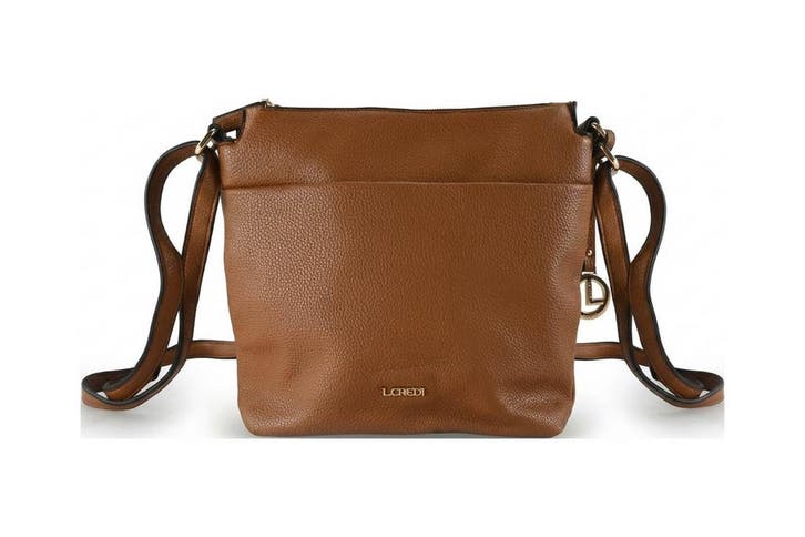 L.Credi Schoudertas Cognac, Handtassen en Accessoires, Tassen | Damestassen, Zo goed als nieuw, Verzenden