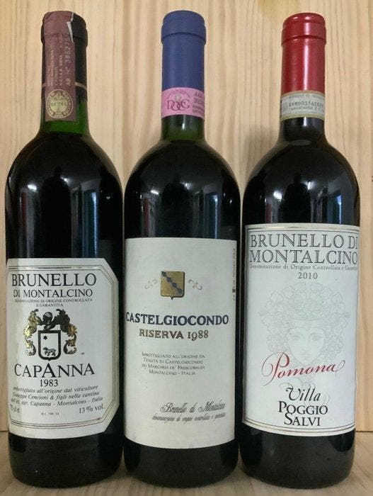 1988 Ris. Castelgiocondo, 1983 Capanna & 2010 Pomona, Villa, Collections, Vins