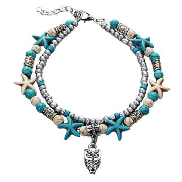 Fako Bijoux - Enkelbandje - Boho Zeester, Kralen & Uiltje -, Handtassen en Accessoires, Enkelbandjes en Enkelkettinkjes, Verzenden