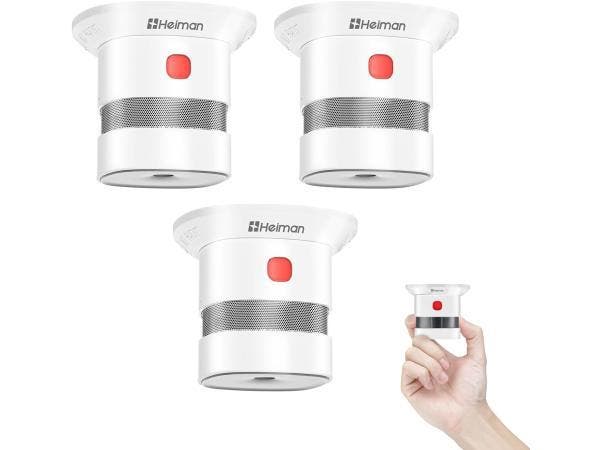Veiling - Heiman Mini-rookmelder  3-delige set brandalarm me, Doe-het-zelf en Bouw, Alarmsystemen, Nieuw