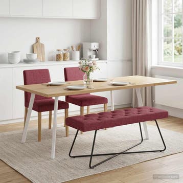 vidaXL Bank met knopen tufting Wijnrood 110 x 40 x 46 cm, Verzenden