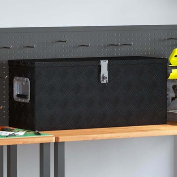 vidaXL Aluminium kist 80x30x35 cm zwart, Verzenden, Nieuw
