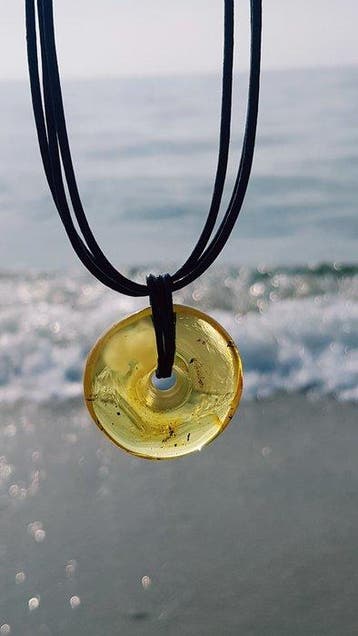 Ambre Pendentif vintage en ambre – Collier – Pendentif –