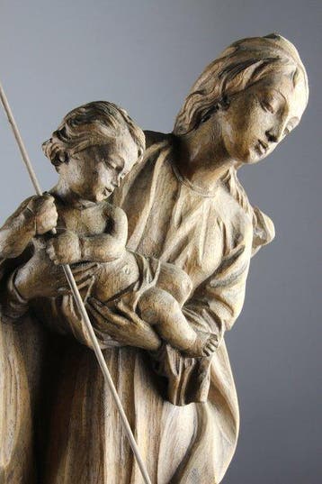 Lepi - sculptuur, Madonna and Child with Lance and Serpent -, Antiek en Kunst