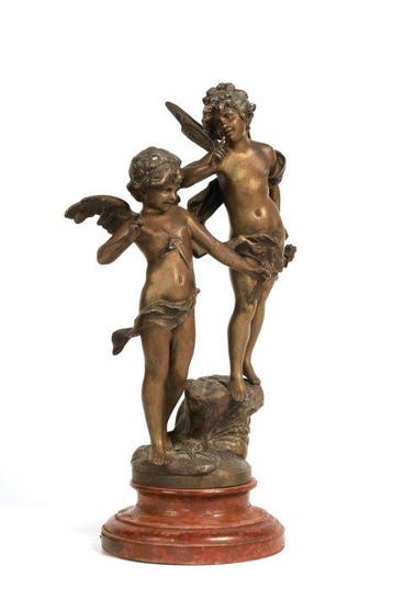 Louis Moreau (1855-1919) - Sculpture, Cupidon à lépreuve