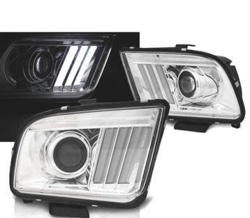 Phares Pour Ford Mustang 04-09 Tube Light Chromé, Verzenden