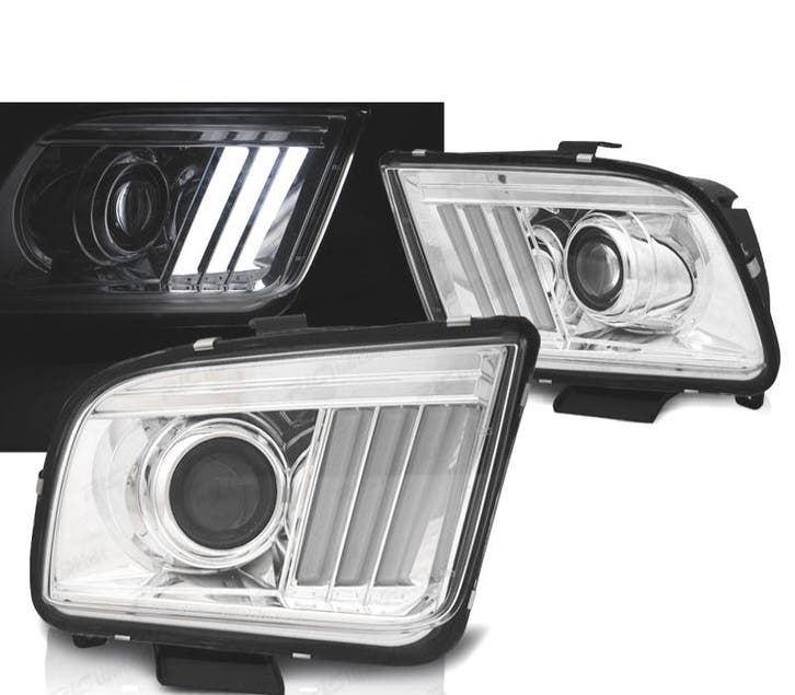 Phares Pour Ford Mustang 04-09 Tube Light Chromé, Autos : Pièces & Accessoires, Éclairage, Envoi