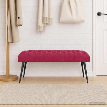 vidaXL Bank met knopen tufting Wijnrood 110 x 40 x 46 cm, Verzenden, Nieuw