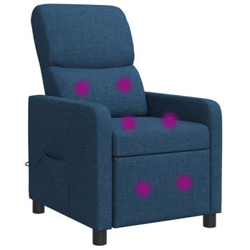 vidaXL Recliner Blauw Stof, Verzenden