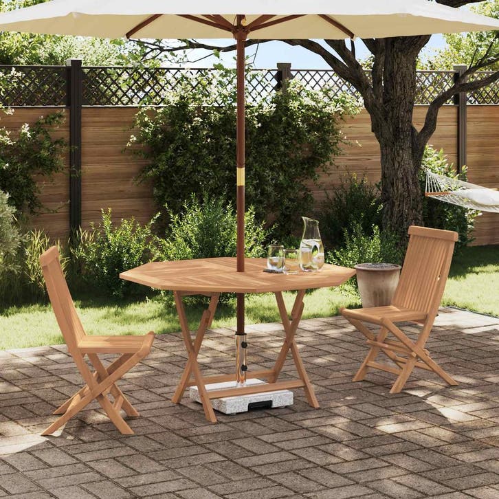 vidaXL Tuin Bistro Set 3 pcs Bruin Massief Teakhout, Jardin & Terrasse, Ensembles de jardin, Envoi