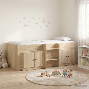 vidaXL Loft Bed Frame met Kast 3 st Sonoma Eiken Bewerkt, Verzenden, Nieuw