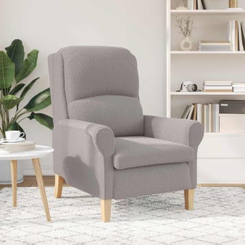 vidaXL Fauteuil Lichtgrijs Zachte Sherpa-stof, Verzenden, Nieuw
