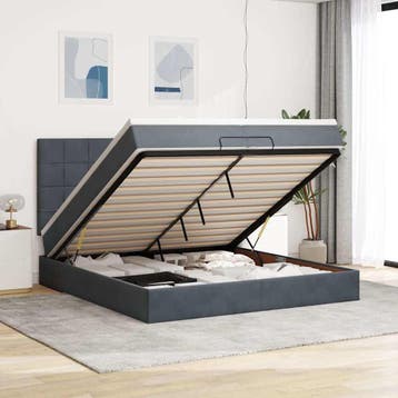 vidaXL Ottoman bed met matrassen 200x200cm fluweel, Verzenden