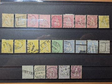 Zwitserland 1862/1882 - Zwitserland 1862/1882 Allegorie, Postzegels en Munten, Postzegels | Europa | België, Gestempeld