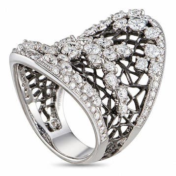 Ring - 18 karaat Witgoud, EXCLUSIEVE 18K WITGOUDE 2,68 CT