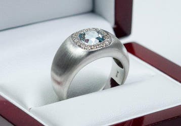 Zonder minimumprijs - Ring - 925 zilver - blauwe topaas, Nieuw
