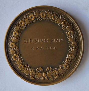 Frankrijk. 1847 Wedding medal = Joseph-Auguste Domard, Antiek en Kunst