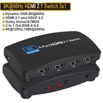 DrPhone HS7 8K@60Hz HDMI 2.1 Switch - HDMI Switch 3 IN 1 OUT, Verzenden, Nieuw