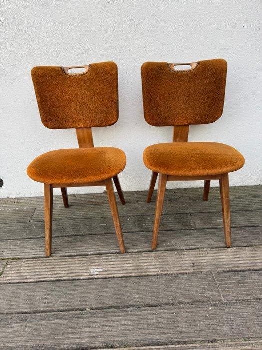 Chaise - Bois - Deux chaises vintage, Antiek en Kunst, Kunst | Designobjecten