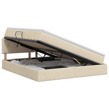 vidaXL Opbergbed met matras Crèmekleurig 180 x 200 cm, Verzenden