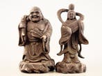 Beelden van Hotei en Benzaiten, de Zeven Geluksgoden - Steen