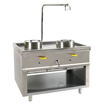 Wokfornuis | ASIA IV | Gas | 2 Branders (2x 20/25/35kW) |, Verzenden