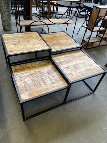 Industriële salontafel, mangohout, Benoa (nieuw, outlet), Nieuw, Overige houtsoorten
