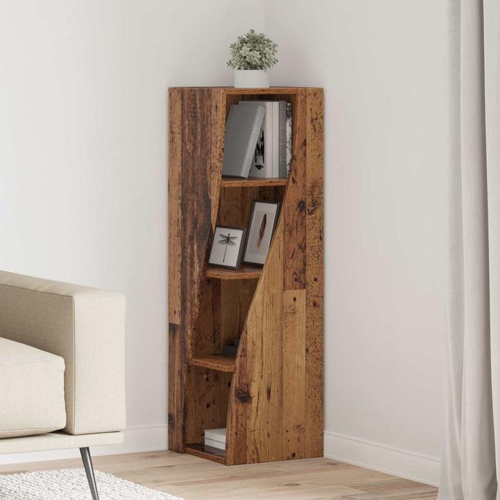 vidaXL Hoekkast 32x32x102cm Bewerkt hout Oudhout, Huis en Inrichting, Kasten | Overige, Nieuw, Verzenden