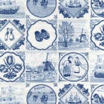 Plakfolie delfts blauw, Muursticker plakplastic kleeffolie, Nieuw