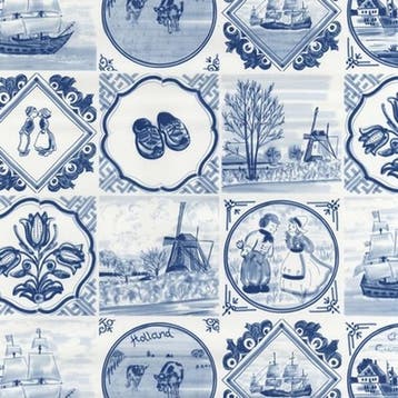 Plakfolie delfts blauw, Muursticker plakplastic kleeffolie, Nieuw