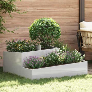 vidaXL Plantenbak zilver 100 x 100 x 50 cm Roestvrij staal, Verzenden