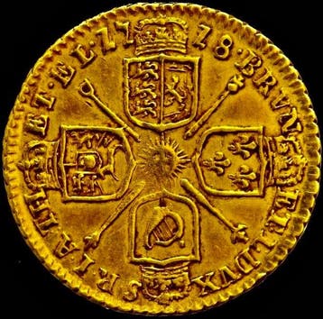 Verenigd Koninkrijk. George I. 1/4 Guinea 1718 London