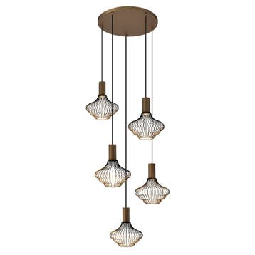 Moderne Hanglampen Asli 5-lichts Hanglamp Zacht Brons, Verzenden, Nieuw