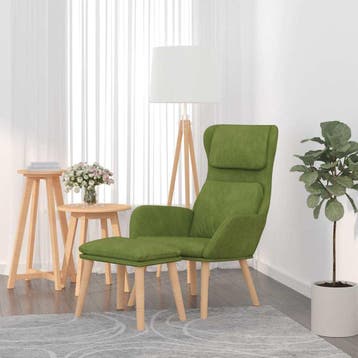 vidaXL Relaxstoel met voetenbank fluweel lichtgroen, Huis en Inrichting, Verzenden, Nieuw