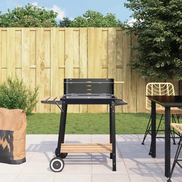 vidaXL Houtskoolbarbecue staand met wieltjes, Verzenden, Nieuw