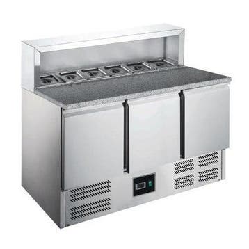 Pizzawerkbank | 402L | 3 Deuren (1/1 GN) | Boven 8x 1/6 GN, Verzenden, Nieuw in verpakking