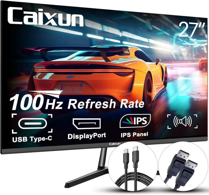 Caixun 27 inch 100 Hz IPS Gaming Monitor, USB Tpye-C FHD mon, Maison & Meubles, Accessoires pour la Maison | Autre, Envoi