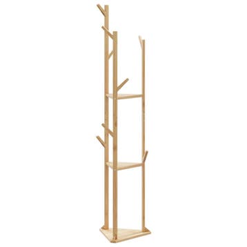 vidaXL Kapstok met haken en schappen 39x33x166 cm bamboe, Verzenden