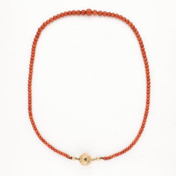 Sans prix de réserve - Collier - 14 carats Or jaune - corail